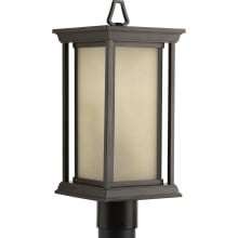 Grace 7-3/8" Wide Landscape Single Head Post Light with Clear Seeded Glass Shade