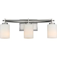 Preble 3 Light 21" Wide Bathroom Vanity Light with Glass Cylinder Shades