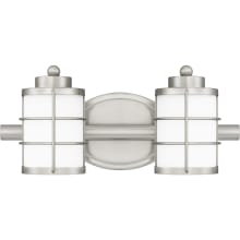 Ancius 2 Light 15" Wide Vanity Light with Frosted Glass Shades