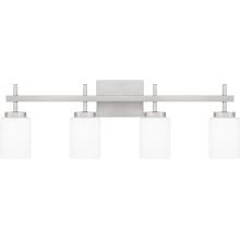 Lauralee 4 Light 31" Wide LED Vanity Light with Frosted Glass Shades