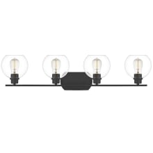 Gentry 4 Light 36" Wide Bathroom Vanity Light with Clear Glass Shades