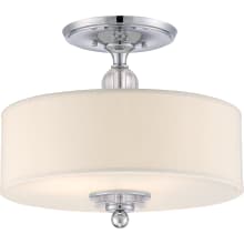 Marshall 3 Light 17" Wide Semi Flush Ceiling Fixture with Fabric Drum Shade