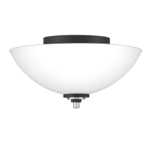 Stafford 2 Light 13" Wide Flush Mount Bowl Ceiling Fixture with Frosted Glass Shade