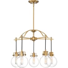 Tioga 5 Light 26" Wide Chandelier with Glass Shades