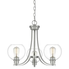 Gentry 3 Light 22" Wide Chandelier with Clear Glass Shades