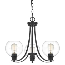 Gentry 3 Light 22" Wide Chandelier with Clear Glass Shades