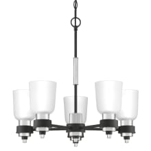 Stafford 5 Light 24" Wide Chandelier with Frosted Glass Shades