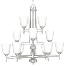 Wise 12 Light 32" Wide Chandelier with Frosted Glass Shades
