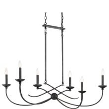Grand 6 Light 38" Wide Taper Candle Chandelier