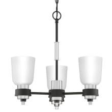 Stafford 3 Light 19" Wide Chandelier with Frosted Glass Shades