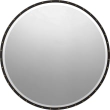 Hemphill 36 Inch Diameter Circular Flat Steel Framed Wall Mounted Vanity Mirror