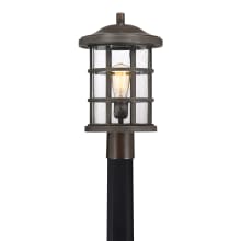 Halifax Single Light 17" Tall Outdoor Lantern Style Post Light with Seedy Glass Shade