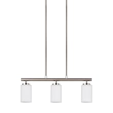 Pope 3 Light 24" Wide Shaded Linear Chandelier with Etched Glass Shade