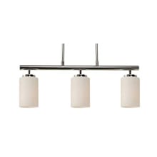 Pope 3 Light 24" Wide Shaded Linear Chandelier with Etched Glass Shade
