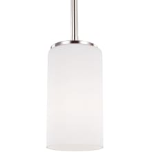 Kenney Single Light 4" Wide Mini Pendant with Etched Glass Shade