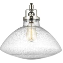 Will Single Light 13" Wide Full Sized Pendant with Seeded Glass Shade