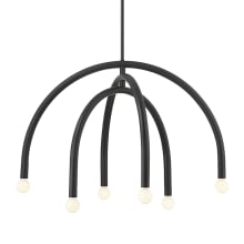 6 Light 30" Wide Abstract Chandelier