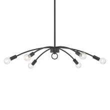 6 Light 27" Wide Abstract Chandelier