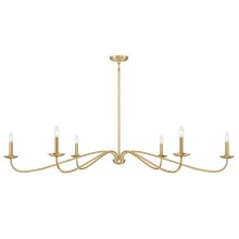6 Light 62" Wide Taper Candle Style Chandelier