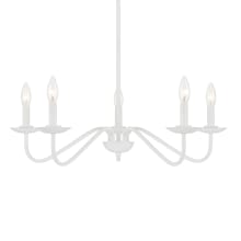 5 Light 28" Wide Taper Candle Style Chandelier
