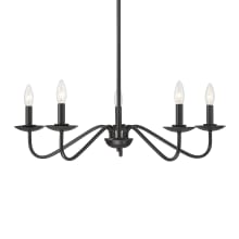 5 Light 28" Wide Taper Candle Style Chandelier