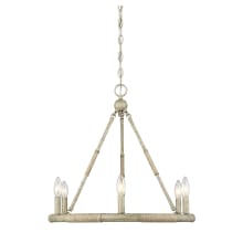 6 Light 22" Wide Taper Candle Chandelier
