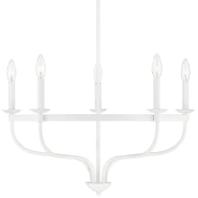 5 Light 27" Wide Taper Candle Style Chandelier