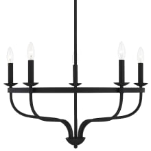 5 Light 27" Wide Taper Candle Style Chandelier