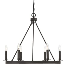 6 Light 26" Wide Taper Candle Style Chandelier