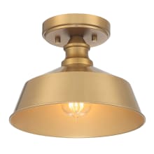 10" Wide Semi-Flush Ceiling Fixture with a bronze bowl shade