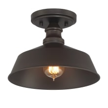 10" Wide Semi-Flush Ceiling Fixture with a bronze bowl shade