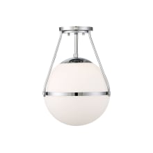 Single Light 13" Wide Semi-Flush Globe Ceiling Fixture