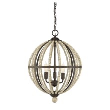 3 Light 18" Wide Taper Candle Pendant