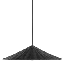35" Wide Pendant with Rattan Shade