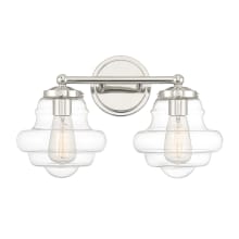 2 Light 17" Wide Vanity Light with Clear Glass Shades