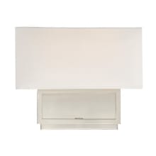 2 Light 11" Tall Wall Sconce with a white rectangle shade