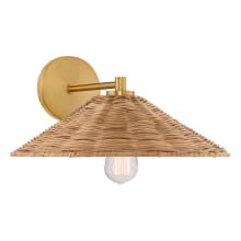 8" Tall Wall Sconce with Rattan Shade