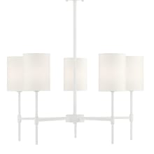 5 Light 25" Wide Drum Chandelier with a white drum shade