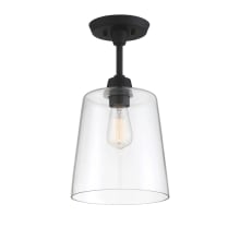 10" Wide Semi-Flush Ceiling Fixture with Clear Glass Shade