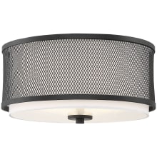 15" Wide Flush Mount Ceiling Fixture with Decorative Metal Grate