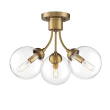 3 Light 16" Wide Semi-Flush Ceiling Fixture