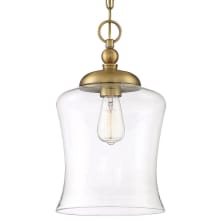 10" Wide Pendant with Clear Glass Shade