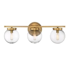 3 Light 24" Wide Bathroom Vanity Light with Clear Glass Shade