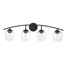 4 Light 33" Wide Bathroom Vanity Light with Clear Glass Shades