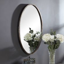 28" x 18" Oval Rustic Bronze Vanity Bathroom Wall Mirror