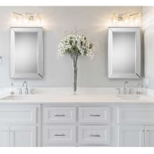 34" x 22" Rectangular Beveled Edge Glass Framed Luxe Vanity Bathroom Wall Mirror
