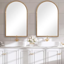 Arched 39" x 24" Iron Framed Vanity Bathroom Wall Mirror