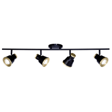Joseph 4 Light 36" Wide LED Fixed Rail Ceiling Fixture with Metal Shades