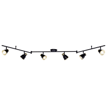 Joseph 6 Light 82" Wide LED Fixed Rail Ceiling Fixture with Metal Shades