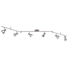 Cameron 6 Light 82" Wide LED Fixed Rail Ceiling Fixture with Metal Shades